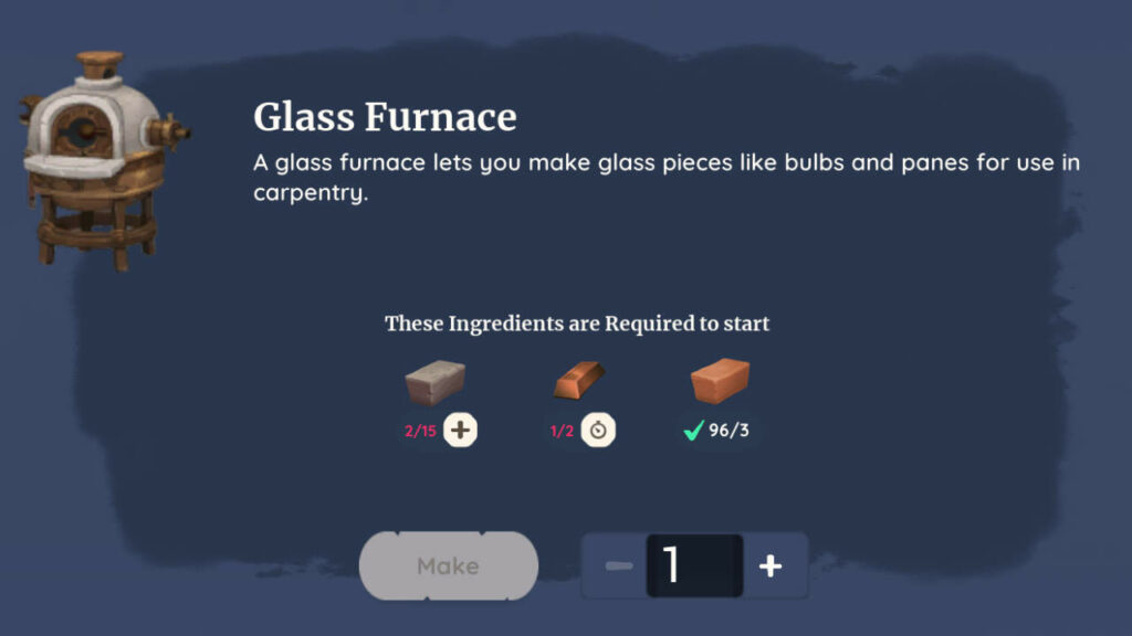 How To Craft A Glass Furnace In Palia? 1 Glass Furnace Palia