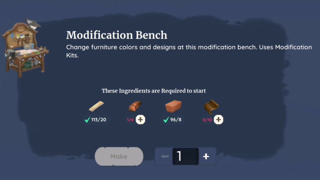 How To Craft A Modification Bench In Palia? 1 Modification Bench Palia
