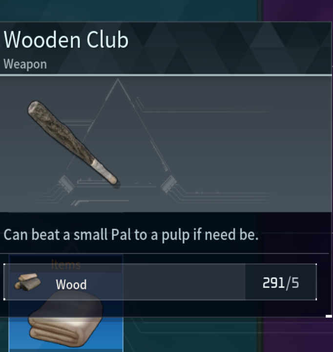 How To Craft Wooden Club In Palworld 1 Wooden Club Palworld