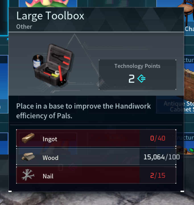 How To Craft Large Toolbox In Palworld 1 Large Toolbox Palworld