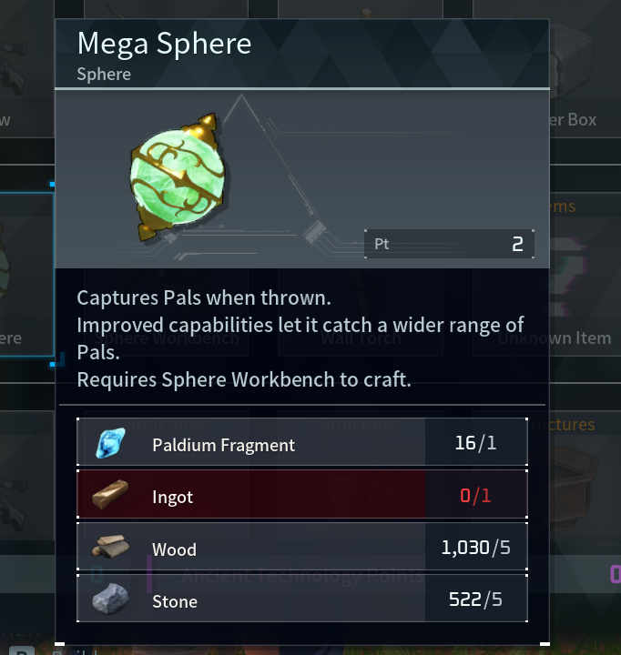How To Craft Mega Sphere In Palworld 1 Mega Sphere Palworld