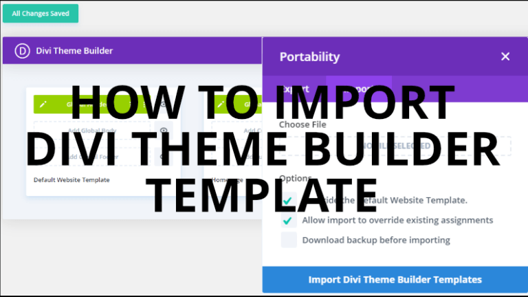 How to import divi theme builder template featured image template