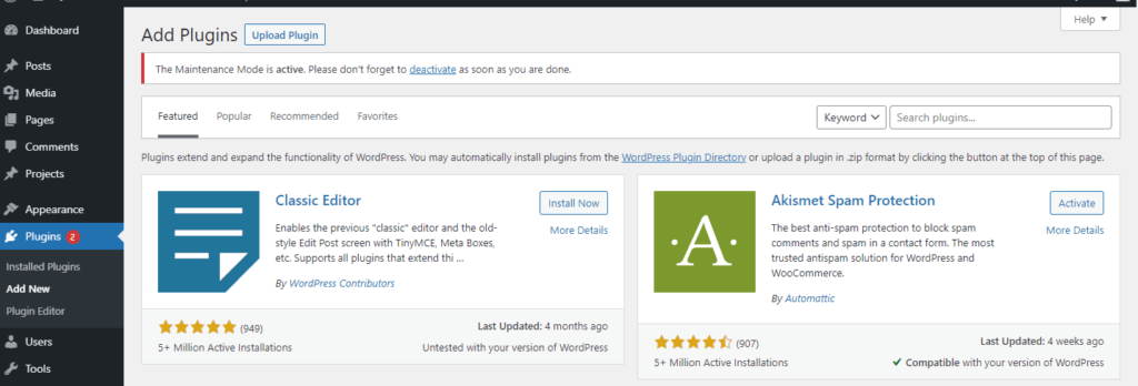 How To Install WooCommerce In WordPress Website 1 WordPress Add New Plugin Page