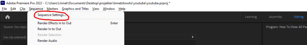 How To Change Aspect Ratio Premiere Pro 1 sequence settings premier pro