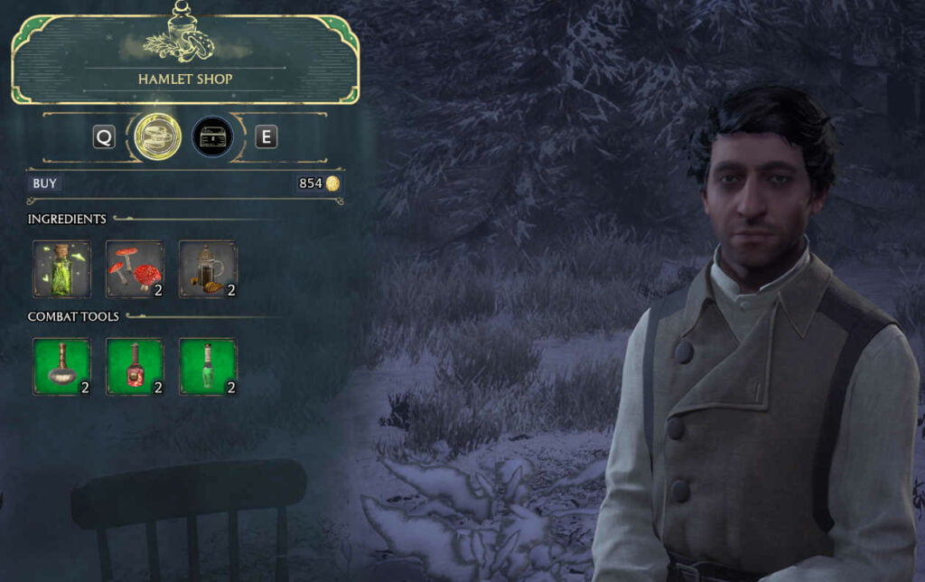 Jalal Sehmi is the seller in Hamlet shop. He is selling Ingredients and combat tools