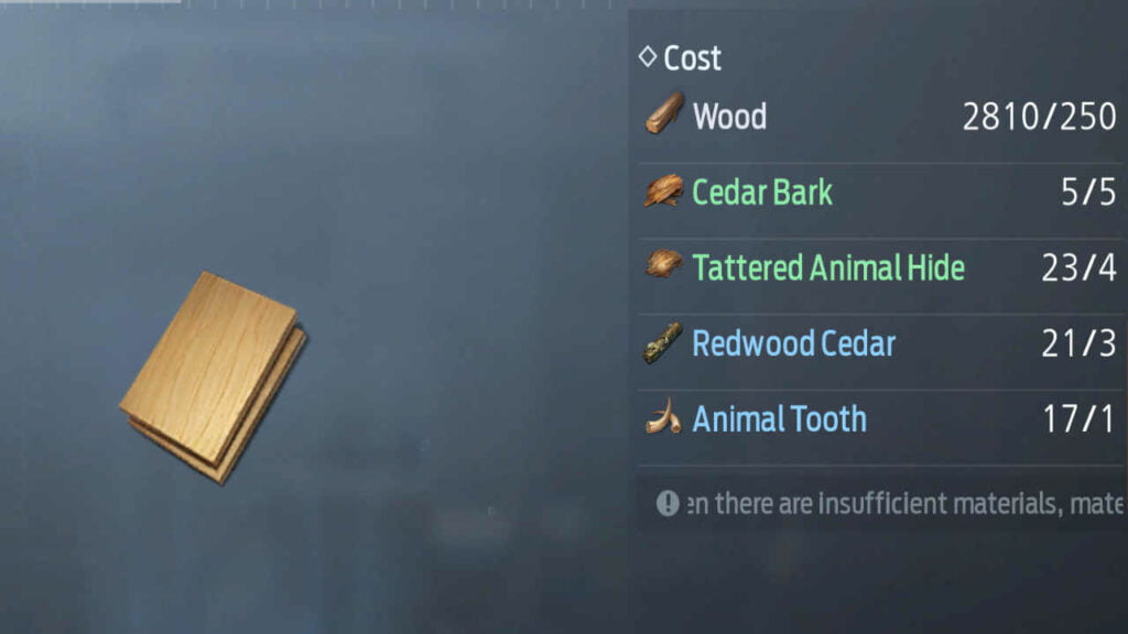 How to Craft Wooden Board in Undawn 1 Wooden Board in Undawn